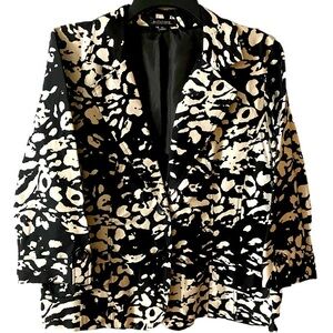 EUC NOTATIONS Blazer, Animal Print, Jacket, office siren, Sz XL, 1X, cotton